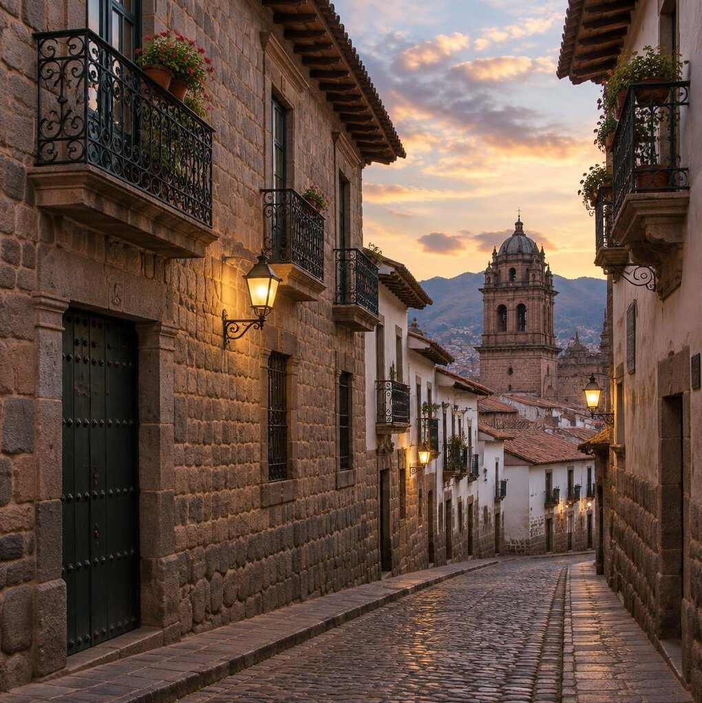 Old narrow street in a historic city