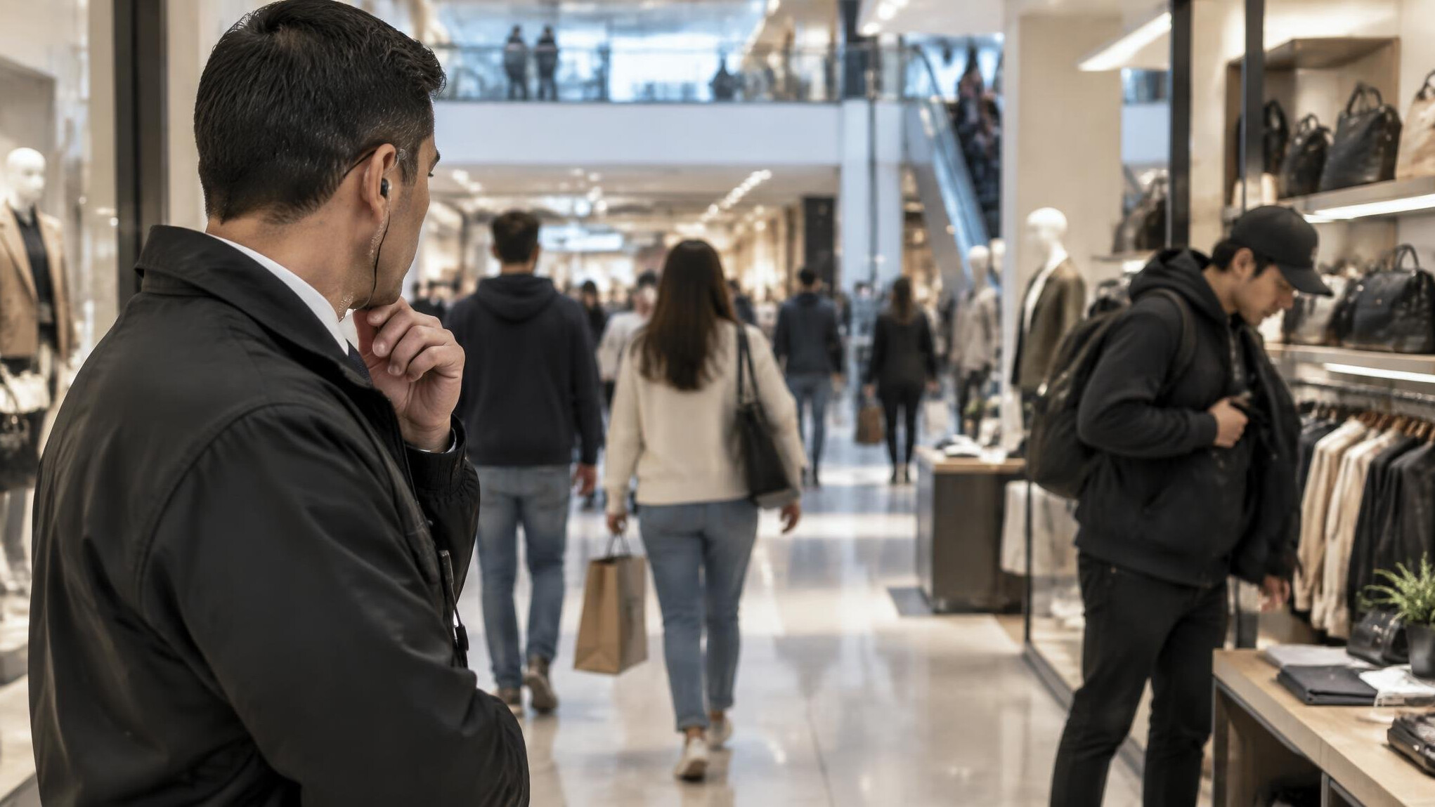 store detective observing crowd