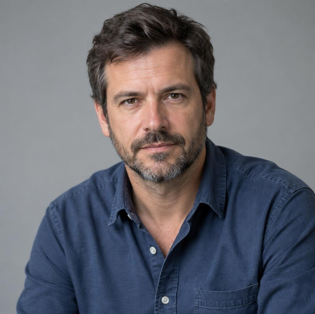 Portrait of a bearded man in a casual shirt