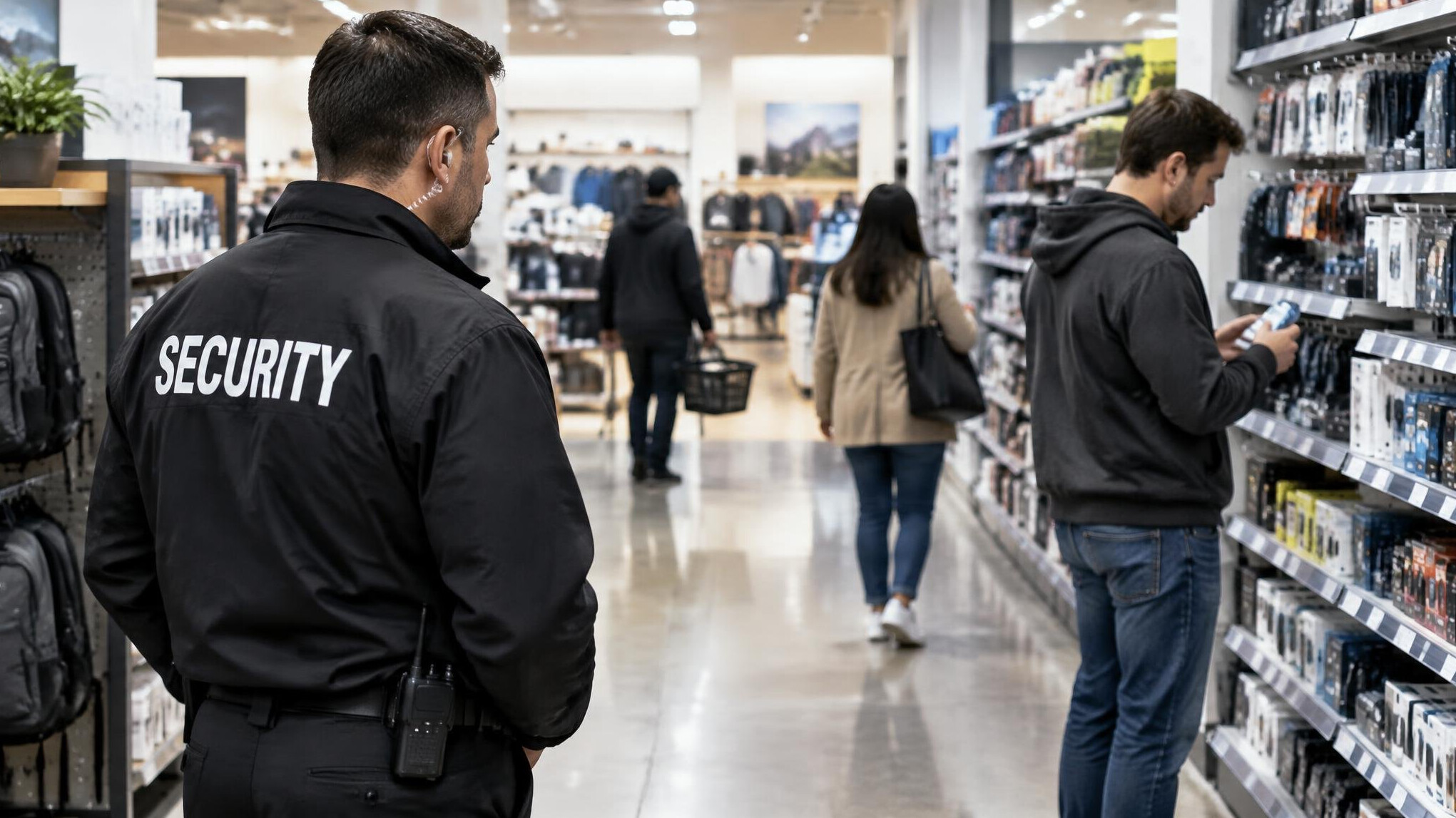 store detective observing customers